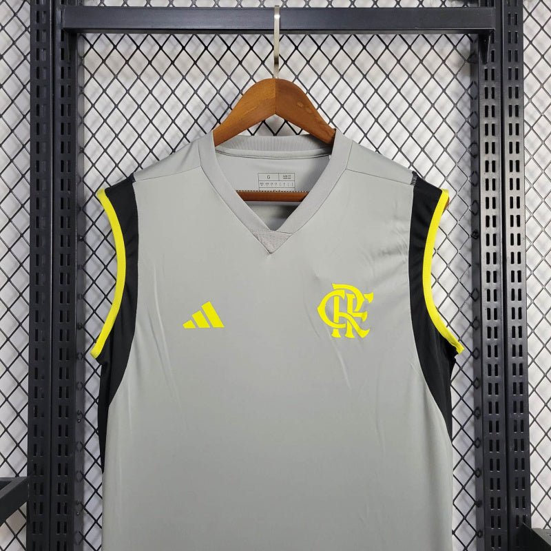 Regata Flamengo Treino Cinza 24/25 - Adidas Versão Torcedor