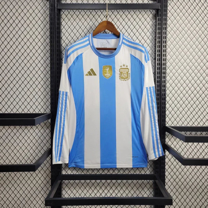 Argentina Home + Patch 24/25 - Adidas Torcedor Manga Comprida