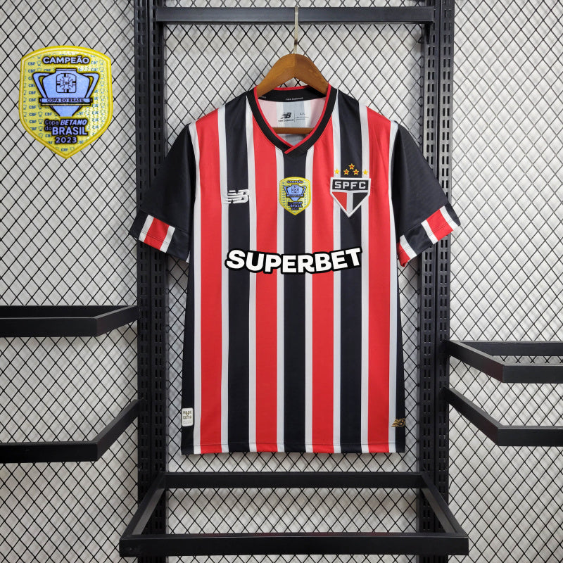 Camisa São Paulo Away Full Patrocínios + Patch 24/25 - Versão Torcedor